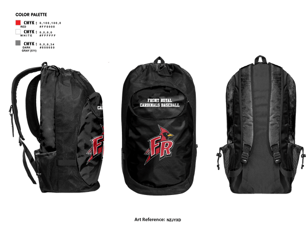Gear Bag, Front Royal Cardinals Baseball, Baseball, Teamtime, Team time, sublimation, custom sports apparel, team uniforms, spirit wear, spiritwear, sports uniforms, custom shirts, team store, custom team store, fundraiser sports, apparel fundraiser