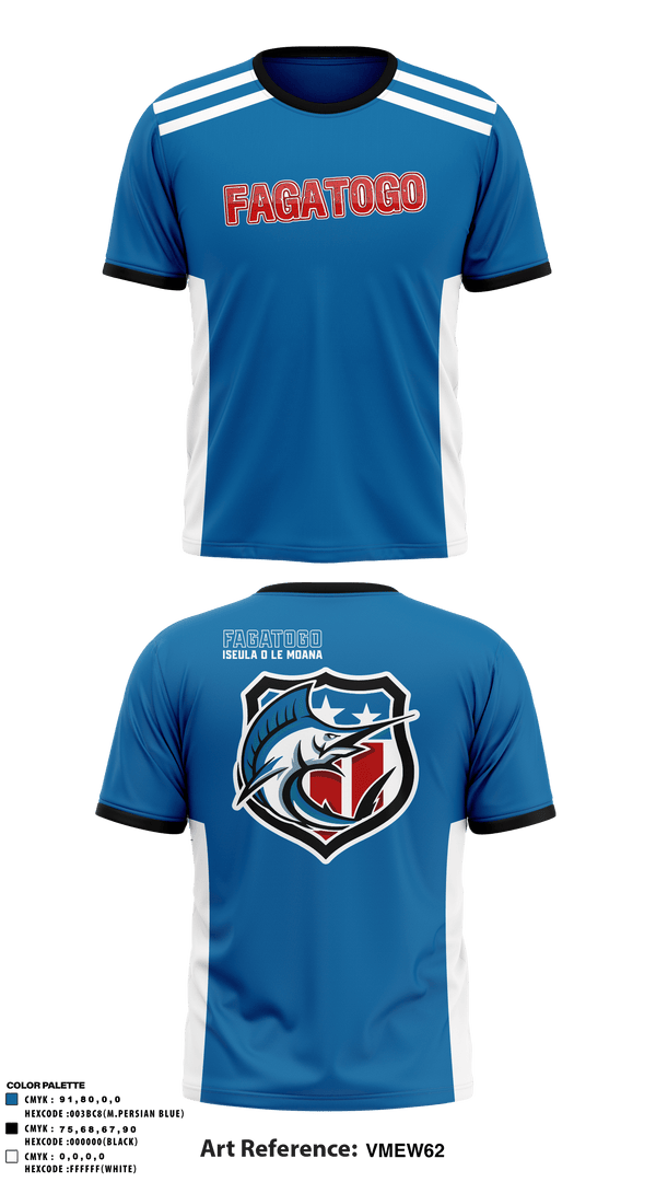 Short Sleeve Performance Shirt, Fagatogo Blues, Football, Teamtime, Team time, sublimation, custom sports apparel, team uniforms, spirit wear, spiritwear, sports uniforms, custom shirts, team store, custom team store, fundraiser sports, apparel fundraiser