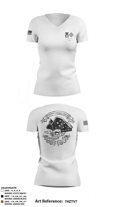 411th ecc 51393105 Women's Short Sleeve V-neck Shirt - 1
