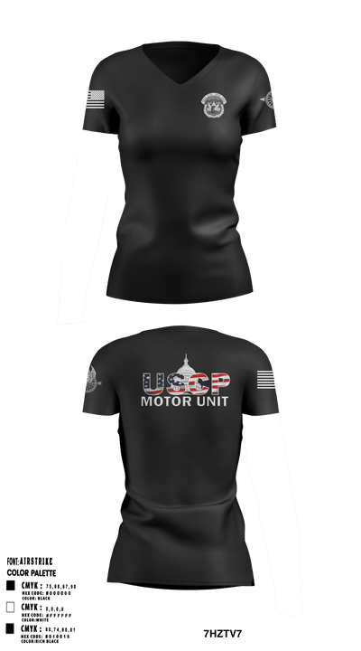 UHPD 5247923 Women's Short Sleeve V-neck Shirt - 52