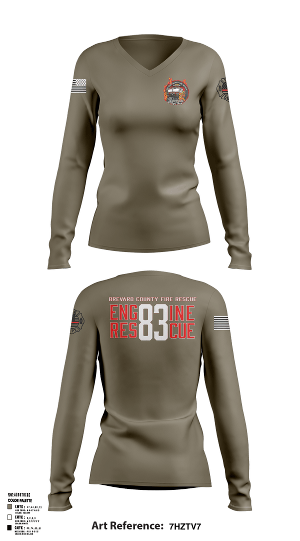 Women's Long Sleeve Vneck Shirt, , Fire Department, Teamtime, Team time, sublimation, custom sports apparel, team uniforms, spirit wear, spiritwear, sports uniforms, custom shirts, team store, custom team store, fundraiser sports, apparel fundraiser