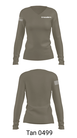 Women's Long Sleeve Vneck Shirt, , Army, Teamtime, Team time, sublimation, custom sports apparel, team uniforms, spirit wear, spiritwear, sports uniforms, custom shirts, team store, custom team store, fundraiser sports, apparel fundraiser