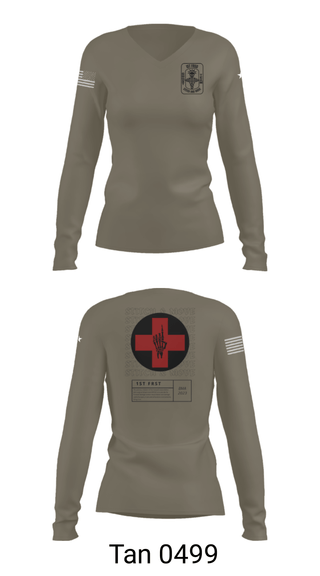 Women's Long Sleeve Vneck Shirt, , Army, Teamtime, Team time, sublimation, custom sports apparel, team uniforms, spirit wear, spiritwear, sports uniforms, custom shirts, team store, custom team store, fundraiser sports, apparel fundraiser