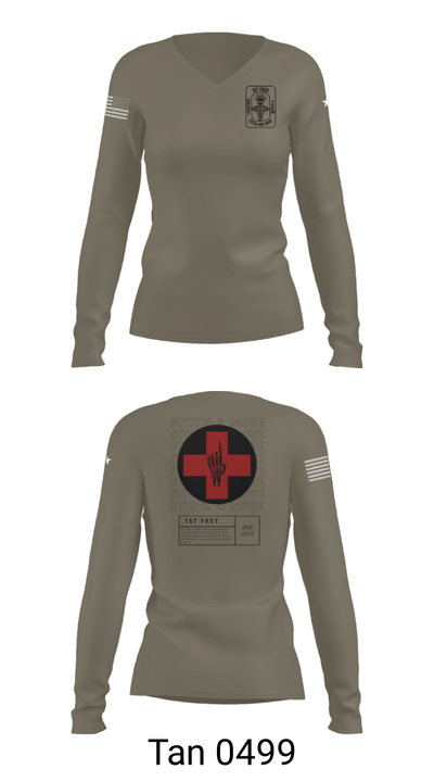 1st FRSD 86296727 Women's Long Sleeve V-neck Shirt - 41