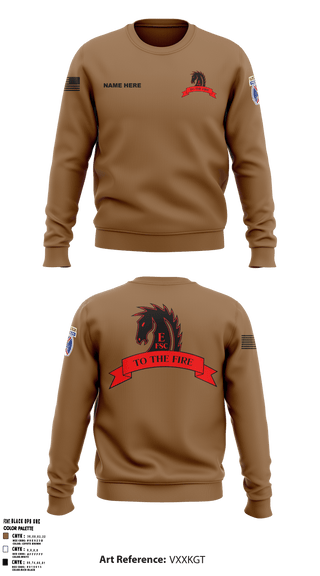 Crew Neck Sweatshirt, Echo FSC Stampede 7th Eng, Army, Teamtime, Team time, sublimation, custom sports apparel, team uniforms, spirit wear, spiritwear, sports uniforms, custom shirts, team store, custom team store, fundraiser sports, apparel fundraiser