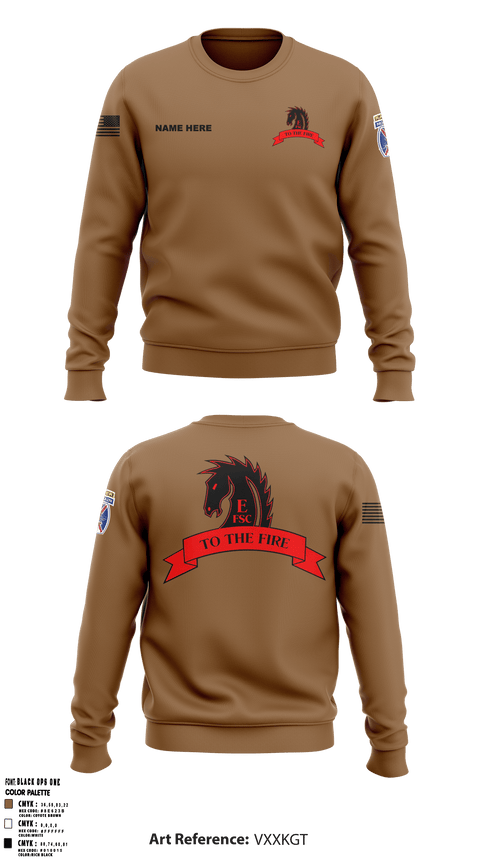 Crew Neck Sweatshirt, Echo FSC Stampede 7th Eng, Army, Teamtime, Team time, sublimation, custom sports apparel, team uniforms, spirit wear, spiritwear, sports uniforms, custom shirts, team store, custom team store, fundraiser sports, apparel fundraiser