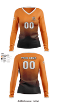 Crab Orchard High School Volleyball 29097988 Women's Long Sleeve V-neck Shirt - 1