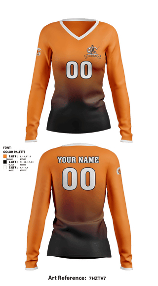 Women's Long Sleeve Vneck Shirt, Crab Orchard High School Volleyball, Women's Volleyball, Teamtime, Team time, sublimation, custom sports apparel, team uniforms, spirit wear, spiritwear, sports uniforms, custom shirts, team store, custom team store, fundraiser sports, apparel fundraiser