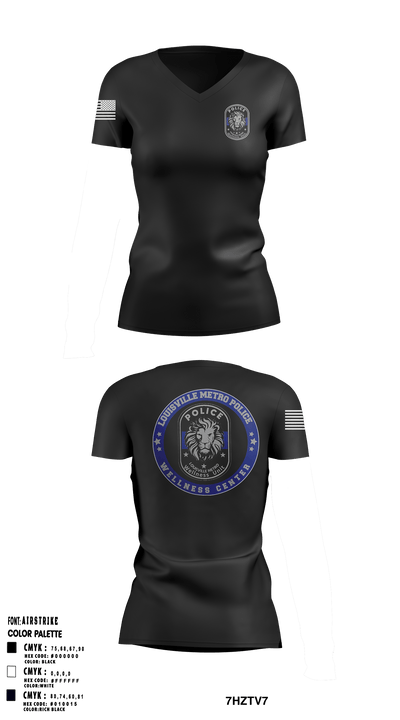 LMPD WELLNESS UNIT 57216807 Women's Short Sleeve V-neck Shirt - 49