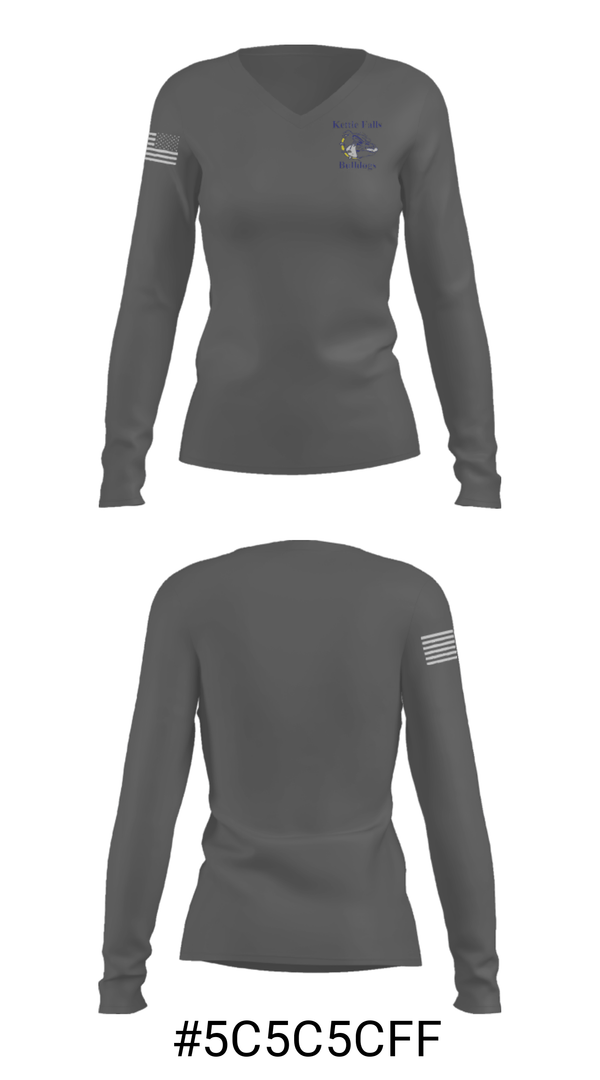 Women's Long Sleeve Vneck Shirt, Kettle Falls High School Cheer, Cheer, Teamtime, Team time, sublimation, custom sports apparel, team uniforms, spirit wear, spiritwear, sports uniforms, custom shirts, team store, custom team store, fundraiser sports, apparel fundraiser