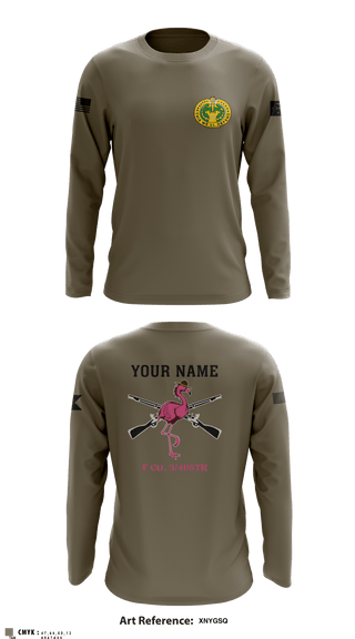 Long Sleeve Performance Shirt, Flamingo Co F 3/485 IN, Army, Teamtime, Team time, sublimation, custom sports apparel, team uniforms, spirit wear, spiritwear, sports uniforms, custom shirts, team store, custom team store, fundraiser sports, apparel fundraiser