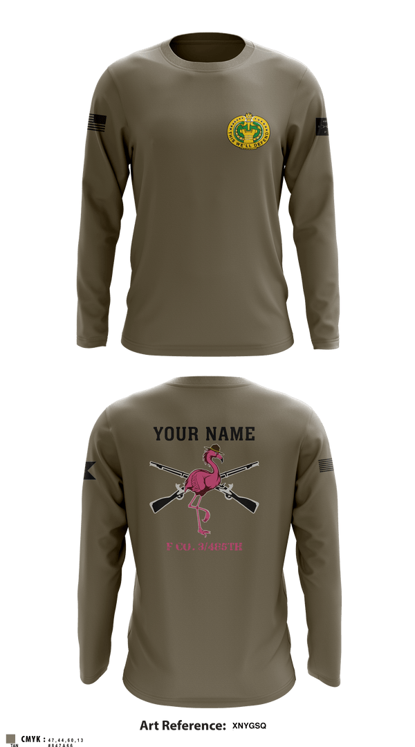 Long Sleeve Performance Shirt, Flamingo Co F 3/485 IN, Army, Teamtime, Team time, sublimation, custom sports apparel, team uniforms, spirit wear, spiritwear, sports uniforms, custom shirts, team store, custom team store, fundraiser sports, apparel fundraiser