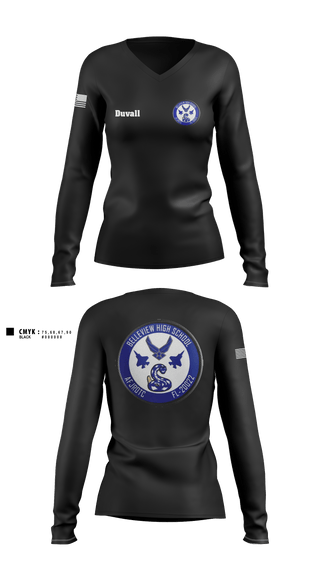 Women's Long Sleeve Vneck Shirt, Foxtrot, Air Force, Teamtime, Team time, sublimation, custom sports apparel, team uniforms, spirit wear, spiritwear, sports uniforms, custom shirts, team store, custom team store, fundraiser sports, apparel fundraiser