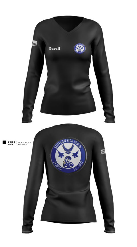 Women's Long Sleeve Vneck Shirt, Foxtrot, Air Force, Teamtime, Team time, sublimation, custom sports apparel, team uniforms, spirit wear, spiritwear, sports uniforms, custom shirts, team store, custom team store, fundraiser sports, apparel fundraiser