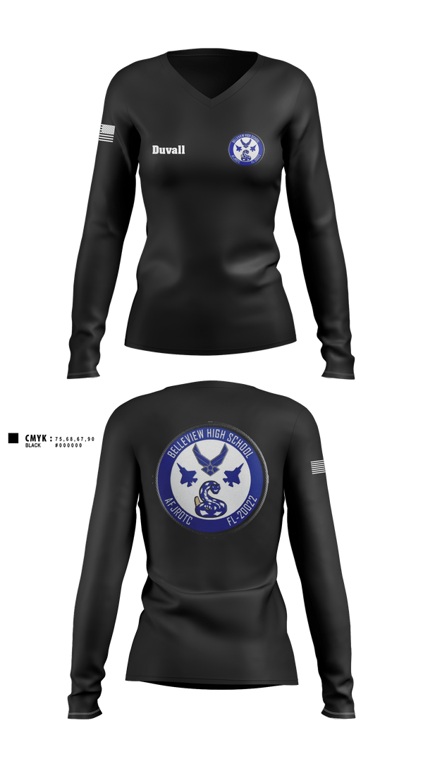 Women's Long Sleeve Vneck Shirt, Foxtrot, Air Force, Teamtime, Team time, sublimation, custom sports apparel, team uniforms, spirit wear, spiritwear, sports uniforms, custom shirts, team store, custom team store, fundraiser sports, apparel fundraiser