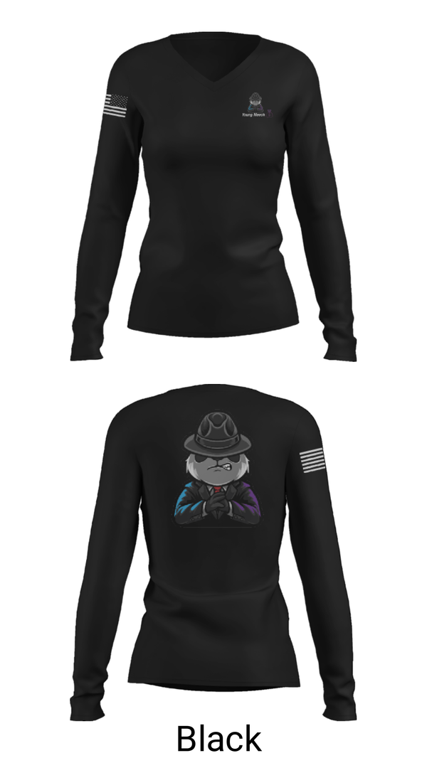 Women's Long Sleeve Vneck Shirt, Young Meech, , Teamtime, Team time, sublimation, custom sports apparel, team uniforms, spirit wear, spiritwear, sports uniforms, custom shirts, team store, custom team store, fundraiser sports, apparel fundraiser