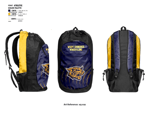 Gear Bag, West Genesee Senior High School Wrestling, Wrestling, Teamtime, Team time, sublimation, custom sports apparel, team uniforms, spirit wear, spiritwear, sports uniforms, custom shirts, team store, custom team store, fundraiser sports, apparel fundraiser
