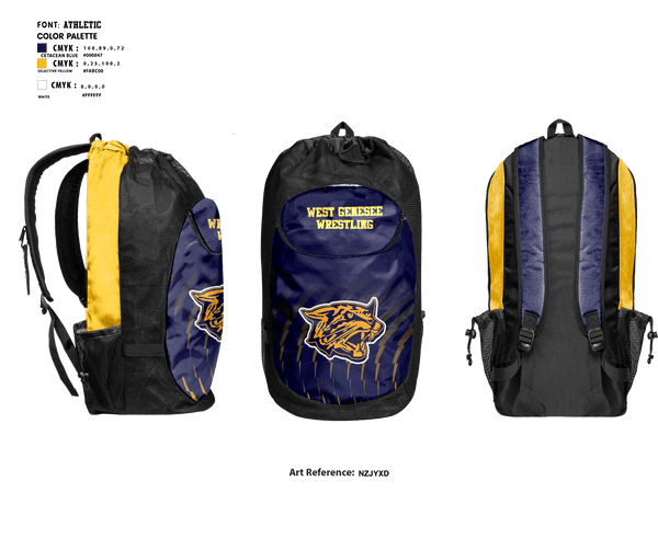 Gear Bag, West Genesee Senior High School Wrestling, Wrestling, Teamtime, Team time, sublimation, custom sports apparel, team uniforms, spirit wear, spiritwear, sports uniforms, custom shirts, team store, custom team store, fundraiser sports, apparel fundraiser