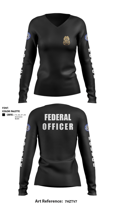 BIA POLICE 54226470 Women's Long Sleeve V-neck Shirt - 4