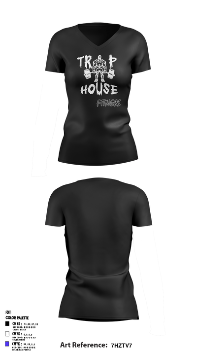 Trap House Fitness 35010693 Women's Short Sleeve V-neck Shirt - 5