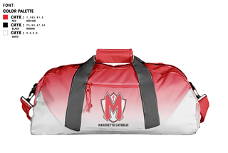 Duffle Bag, Marquette Catholic High School Dance, Spirit Store, Teamtime, Team time, sublimation, custom sports apparel, team uniforms, spirit wear, spiritwear, sports uniforms, custom shirts, team store, custom team store, fundraiser sports, apparel fundraiser