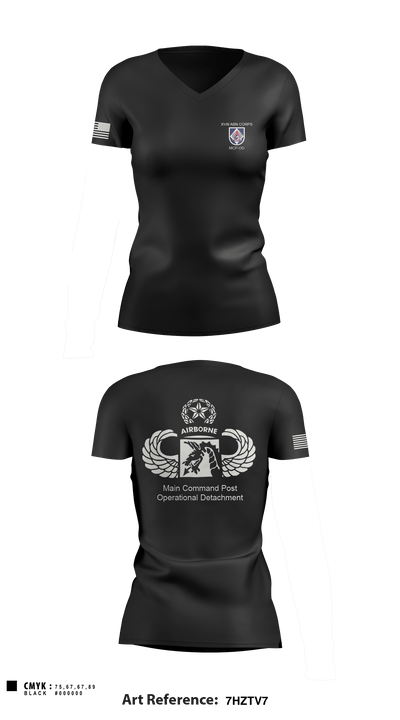 MCPOD-XVIII ABN CORPS 34488688 Women's Short Sleeve V-neck Shirt - 8