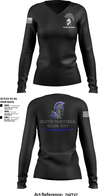 Elite Tactical 5830728 Women's Long Sleeve V-neck Shirt - 1