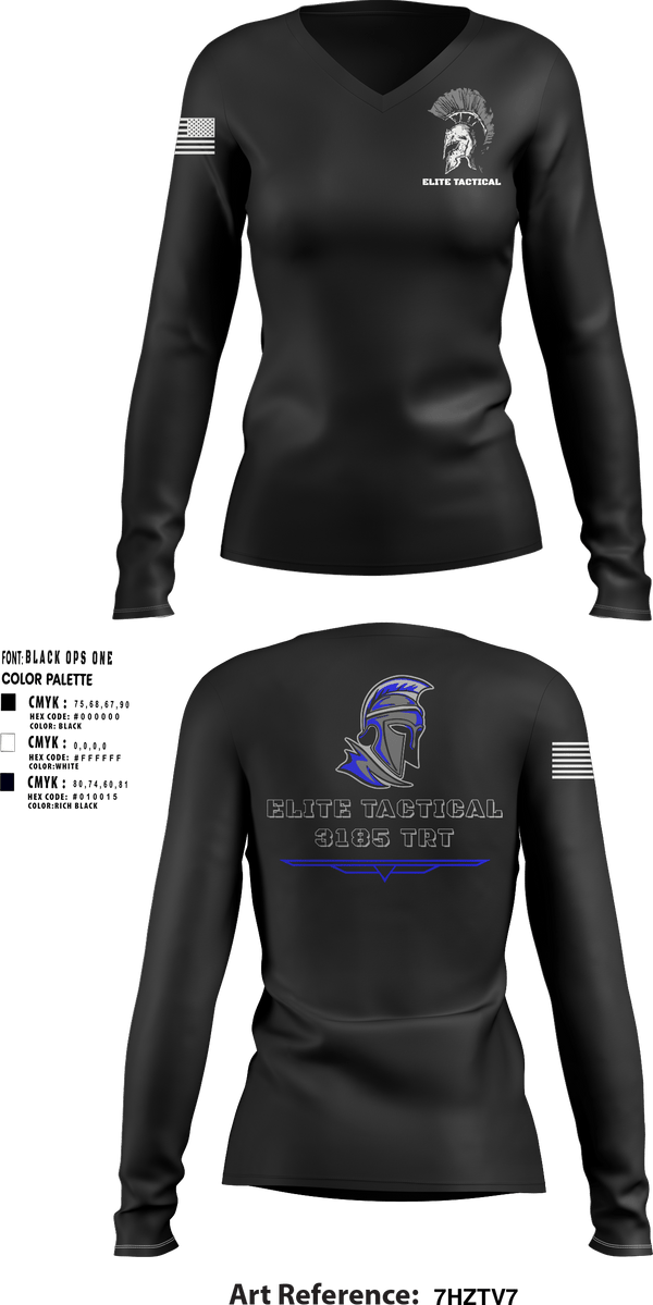 Women's Long Sleeve Vneck Shirt, Elite TacticalElite Tactical, , Teamtime, Team time, sublimation, custom sports apparel, team uniforms, spirit wear, spiritwear, sports uniforms, custom shirts, team store, custom team store, fundraiser sports, apparel fundraiser