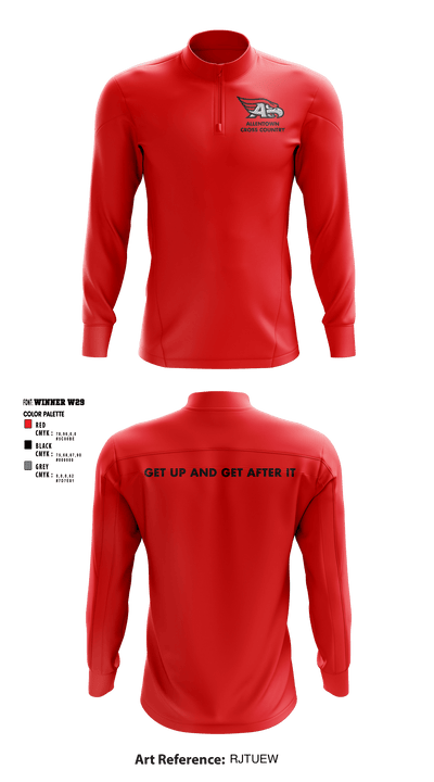 Allentown High School Cross Country 36691106 Quarter Zip Jacket - 6