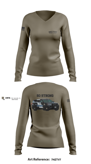 Women's Long Sleeve Vneck Shirt, Eagle County Sheriff’s Office, , Teamtime, Team time, sublimation, custom sports apparel, team uniforms, spirit wear, spiritwear, sports uniforms, custom shirts, team store, custom team store, fundraiser sports, apparel fundraiser