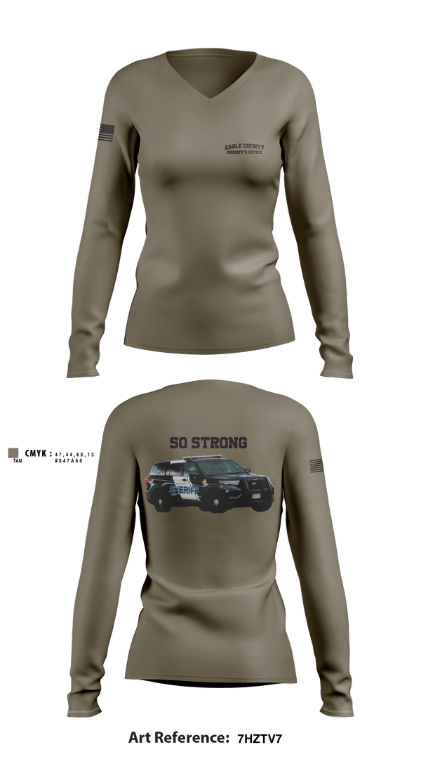 Women's Long Sleeve Vneck Shirt, Eagle County Sheriff’s Office, , Teamtime, Team time, sublimation, custom sports apparel, team uniforms, spirit wear, spiritwear, sports uniforms, custom shirts, team store, custom team store, fundraiser sports, apparel fundraiser