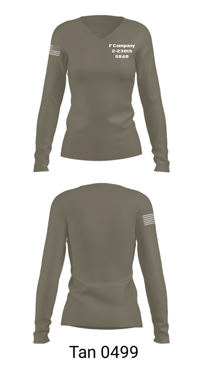 F Company 2-238th GSAB 16455645 Women's Long Sleeve V-neck Shirt - 41