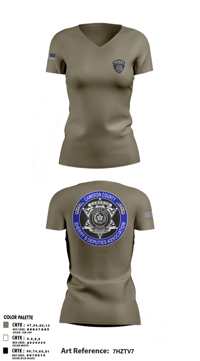 Carrizalez 45430604 Women's Short Sleeve V-neck Shirt - 1