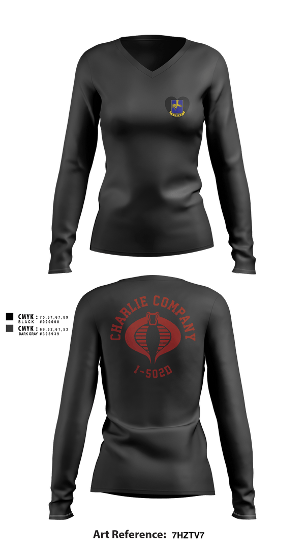 Women's Long Sleeve Vneck Shirt, Cobra Company, Army, Teamtime, Team time, sublimation, custom sports apparel, team uniforms, spirit wear, spiritwear, sports uniforms, custom shirts, team store, custom team store, fundraiser sports, apparel fundraiser