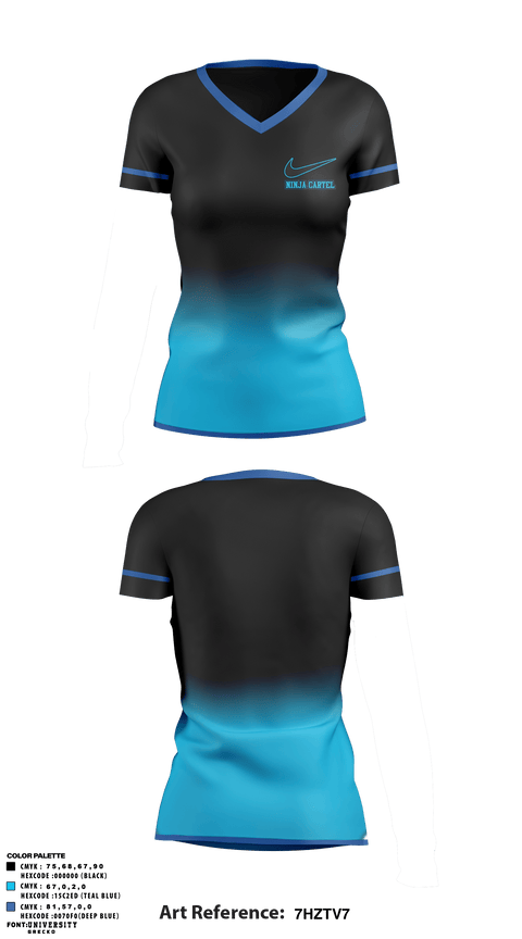 Women's Short Sleeve Vneck Shirt, Ninja Cartel, Tennis, Teamtime, Team time, sublimation, custom sports apparel, team uniforms, spirit wear, spiritwear, sports uniforms, custom shirts, team store, custom team store, fundraiser sports, apparel fundraiser