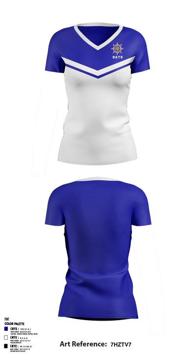 Bath Middle School 64312928 Women's Short Sleeve V-neck Shirt - 49