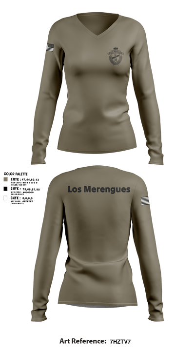 Los Merengues 67424391 Women's Long Sleeve V-neck Shirt - 1