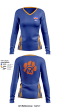 Washington Park High School Basketball 46570112 Women's Long Sleeve V-neck Shirt - 1