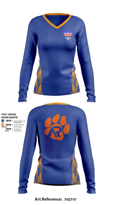 Washington Park High School Basketball 46570112 Women's Long Sleeve V-neck Shirt - 1