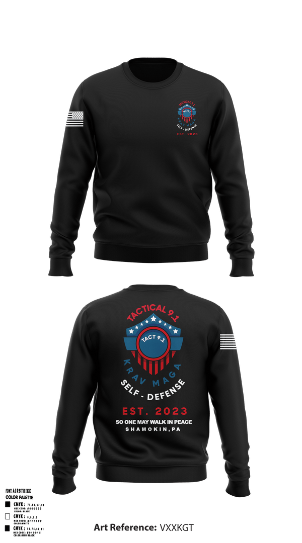Crew Neck Sweatshirt, Tactical 9.1 Krav Maga Self Defense, Wrestling, Teamtime, Team time, sublimation, custom sports apparel, team uniforms, spirit wear, spiritwear, sports uniforms, custom shirts, team store, custom team store, fundraiser sports, apparel fundraiser