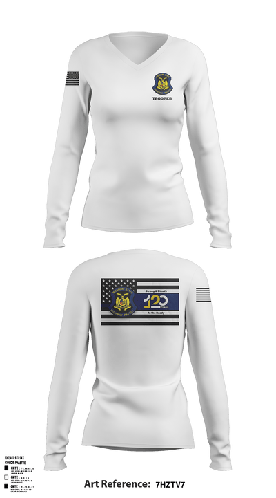 MSHP Class 120 57992195 Women's Long Sleeve V-neck Shirt - 3