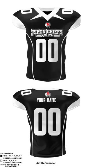 Football Jersey, Ripon Chiefs Youth Football and Cheer, Football, Teamtime, Team time, sublimation, custom sports apparel, team uniforms, spirit wear, spiritwear, sports uniforms, custom shirts, team store, custom team store, fundraiser sports, apparel fundraiser