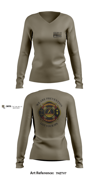 LITTLE ROCK AFB - FIRE 45184704 Women's Long Sleeve V-neck Shirt - 9