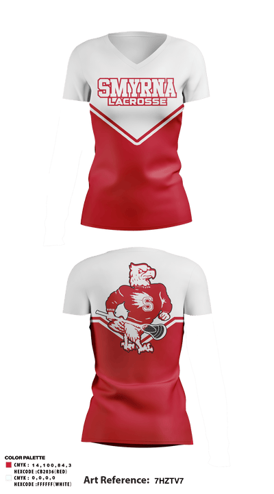 Smyrna Lacrosse 59193810 Women's Short Sleeve V-neck Shirt - 1