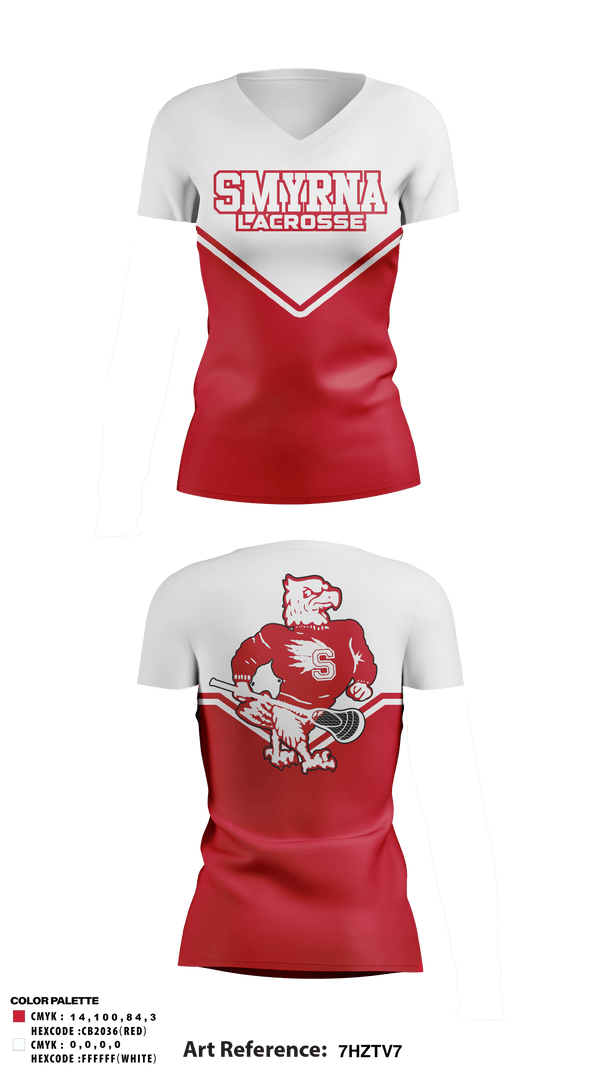 Women's Short Sleeve Vneck Shirt, Smyrna Lacrosse, Men's Lacrosse, Teamtime, Team time, sublimation, custom sports apparel, team uniforms, spirit wear, spiritwear, sports uniforms, custom shirts, team store, custom team store, fundraiser sports, apparel fundraiser