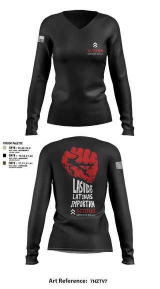 Women's Long Sleeve Vneck Shirt, Altitud Services, Army, Teamtime, Team time, sublimation, custom sports apparel, team uniforms, spirit wear, spiritwear, sports uniforms, custom shirts, team store, custom team store, fundraiser sports, apparel fundraiser