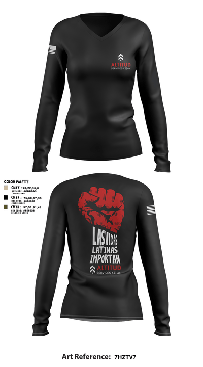 Altitud Services 64389490 Women's Long Sleeve V-neck Shirt - 3