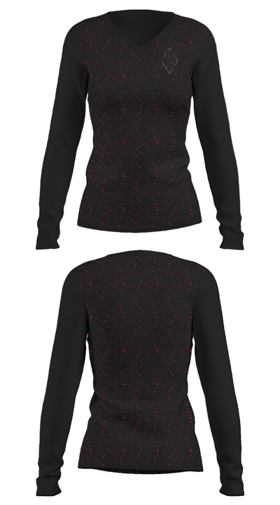 Wolfpack 3949 49219109 Women's Long Sleeve V-neck Shirt - 32