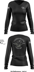 Mass communication specialists 42485553 Women's Long Sleeve V-neck Shirt - 1
