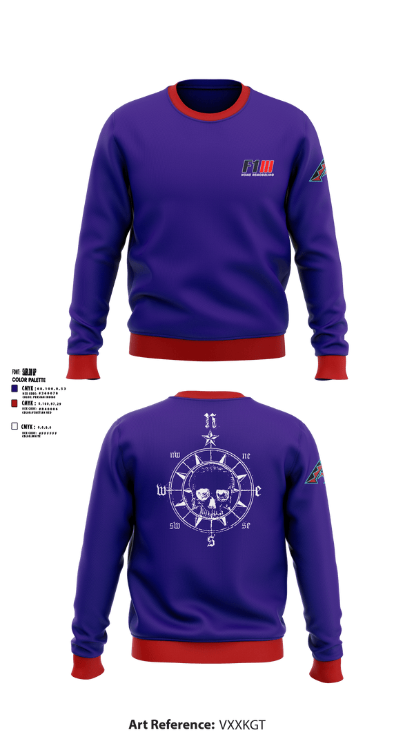 Crew Neck Sweatshirt, F1 Home Remodeling, , Teamtime, Team time, sublimation, custom sports apparel, team uniforms, spirit wear, spiritwear, sports uniforms, custom shirts, team store, custom team store, fundraiser sports, apparel fundraiser